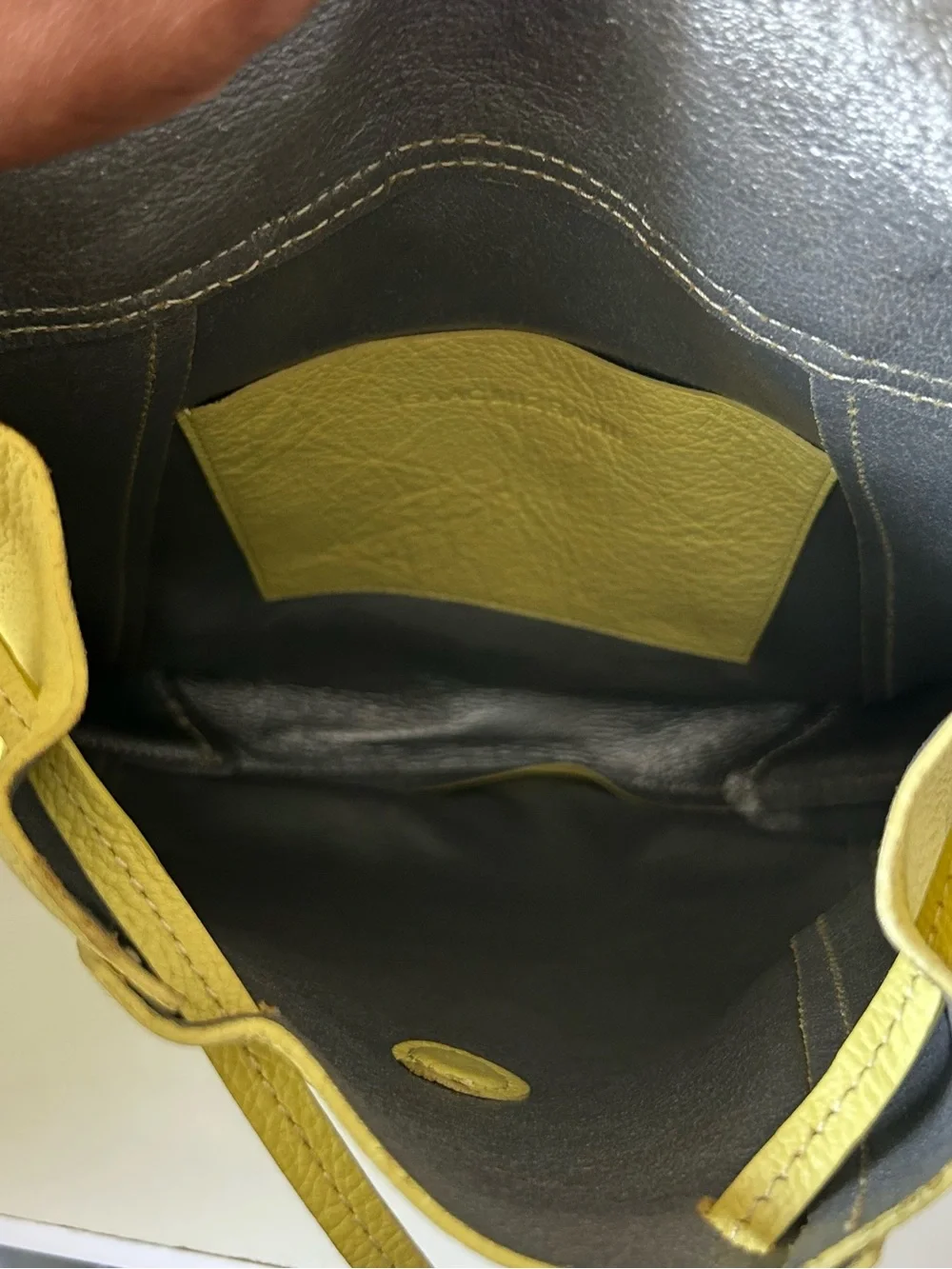 Isaac Mizrahi Lemon Yellow Leather Tassel Backpack